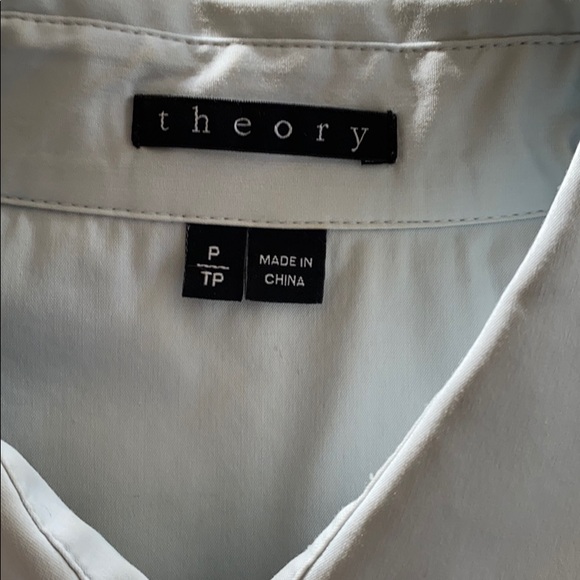 Theory light blue blouse for the office Sz P/TP - Picture 3 of 4